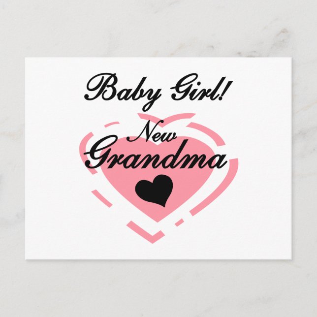 Carte Postale Nouveau Grand-mère Baby Girl Tshirts et cadeaux (Devant)