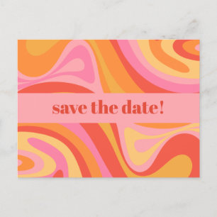 Carte Postale Nouveau Groove Retro Abstrait rose et orange