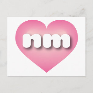 Carte Postale Nouveau-Mexique coeur rose fondu - J'aime nm