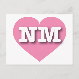 Carte Postale Nouveau-Mexique Coeur rose - J'aime NM