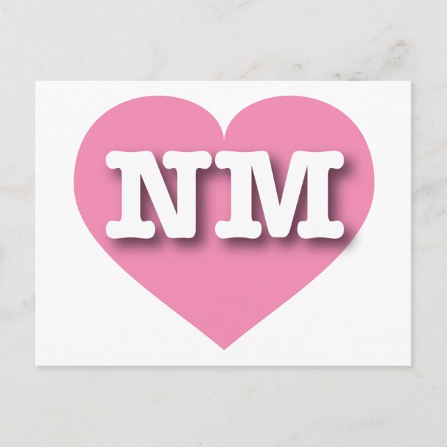 Carte Postale Nouveau-Mexique Coeur rose - J'aime NM (Devant)