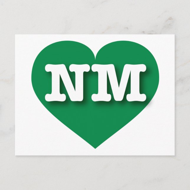 Carte Postale Nouveau-Mexique Coeur Vert - J'aime NM (Devant)