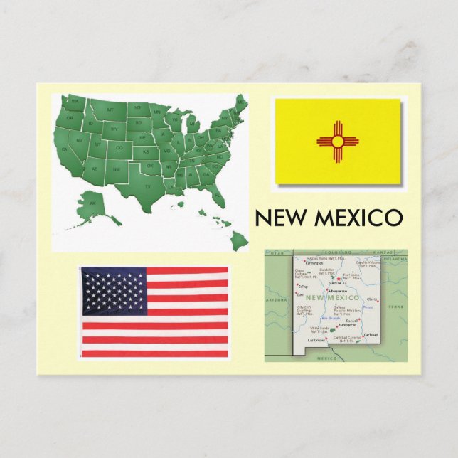 Carte Postale Nouveau-Mexique, États-Unis (Devant)