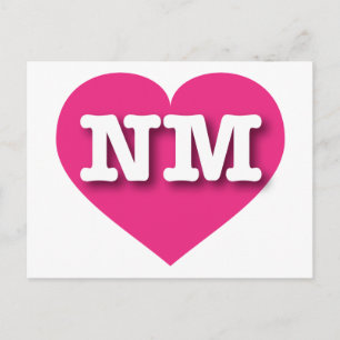 Carte Postale Nouveau-Mexique Hot Rose Heart - J'aime NM