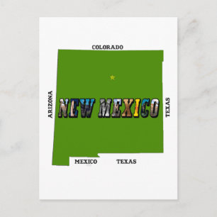 Carte Postale Nouveau Mexique Plan Plan Texte Photo