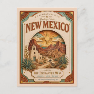 Carte Postale Nouveau Mexique Vintage Paper Cut American Arcana