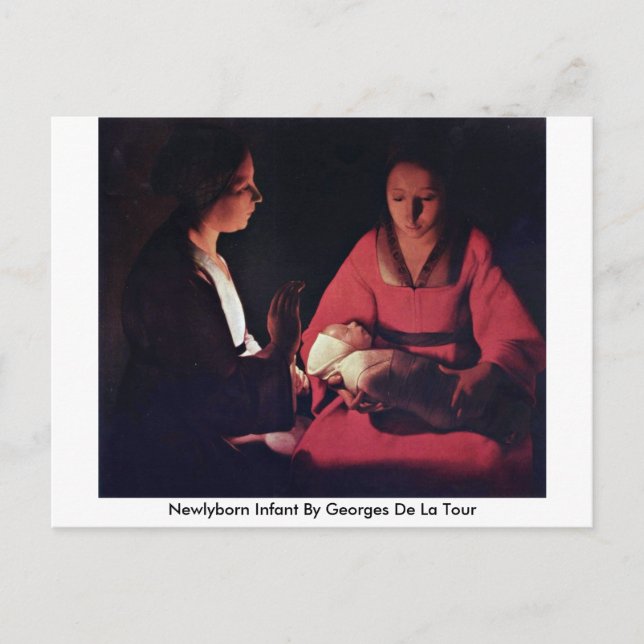 Carte Postale Nouveau-Né Par Georges De La Tour (Devant)