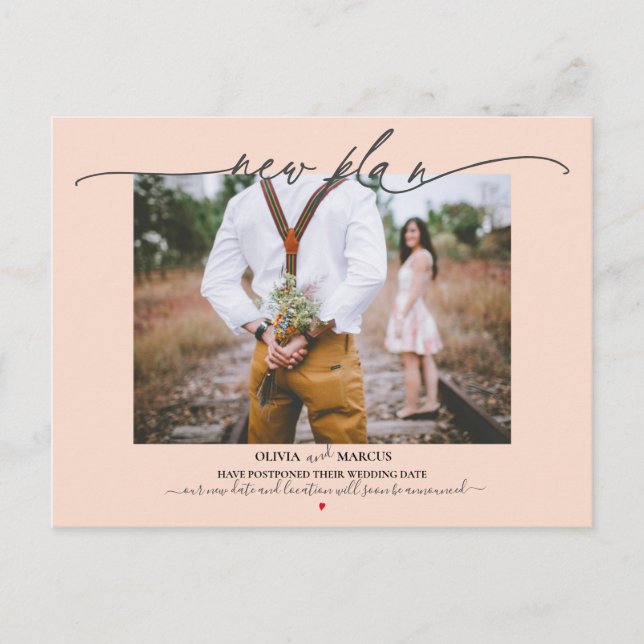 Carte Postale Nouveau plan Photo Calligraphie Mariage Postponcti (Devant)