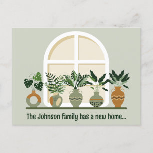 Carte Postale Nouveau Plantes de la maison Fenêtre Changement d'