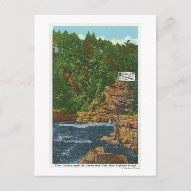 Carte Postale Nouveau pont routier d'État Vue du chaos Ausable (Devant)