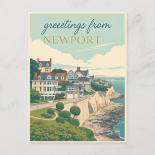 Carte Postale Nouveau-Port, Rhode Island  Cliff Walk Mansions Vi