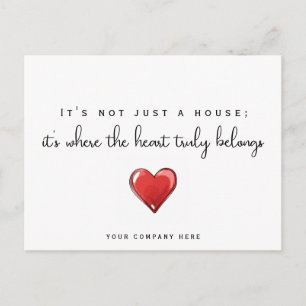 Carte Postale Nouveau propriétaire Coeur immobilier Promotion