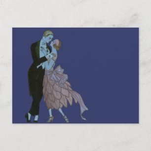 Carte Postale Nouveaux mariés Art Déco vintage, Danse Mariage d'