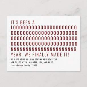 Carte Postale Nouvel An C'était un long temps enfin fait rouge