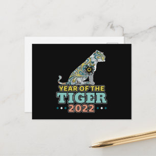 Carte Postale Nouvel An chinois 2022 - Tigre blanc