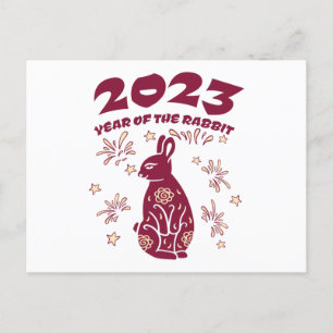 Carte Postale Nouvel An chinois 2023 - Année du lapin