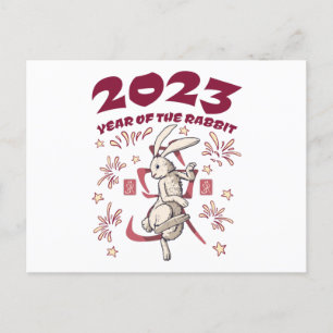 Carte Postale Nouvel An chinois 2023 - Année du lapin