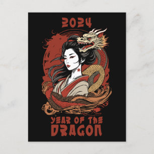 Carte Postale Nouvel an Chinois   2024 Année Du Dragon
