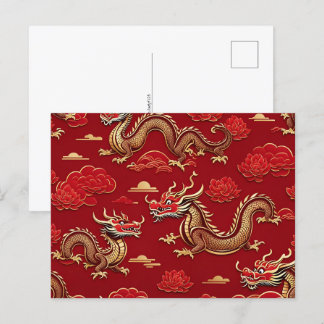 Carte Postale Nouvel An lunaire chinois du dragon, poste