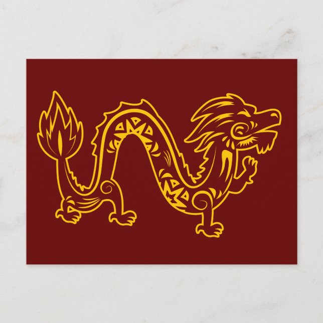 Carte Postale Nouvel An Lunaire De Dragon Zodiaque Animal (Devant)