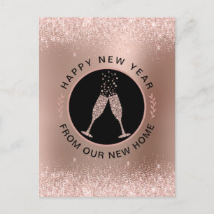 Carte Postale Nouvel An Nouveau Rose Accueil Changement d'adress