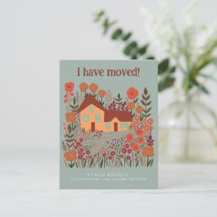 Carte Postale Nouvelle Adresse Accueil J'Ai Déplacé Fleurs Agric