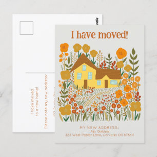 Carte Postale Nouvelle Adresse Accueil J'Ai Déplacé Fleurs Agric