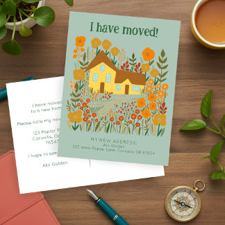 Carte Postale Nouvelle Adresse Accueil J'Ai Déplacé Fleurs Agric