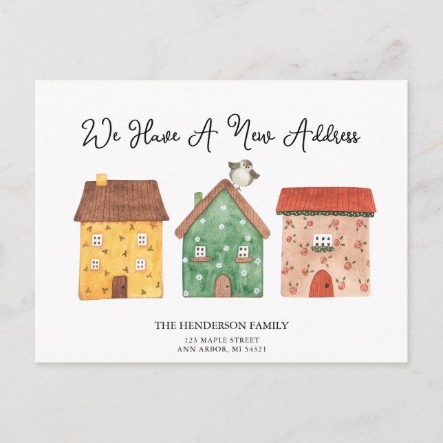 Carte Postale Nouvelle adresse Annonce de déménagement de maison (Devant)