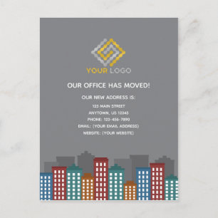 Carte Postale Nouvelle adresse - Déplacement du bureau du logo c