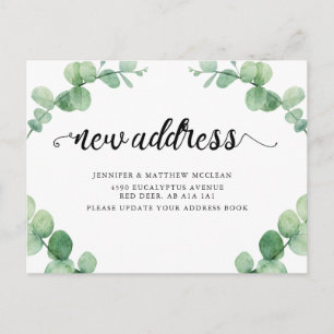 Carte Postale Nouvelle adresse Eucalyptus Leaf Botanographie