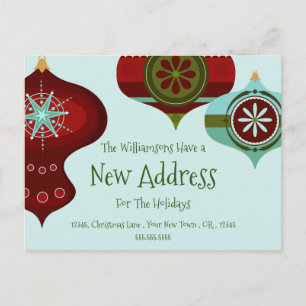 Carte Postale Nouvelle adresse pour les fêtes Noël rétro