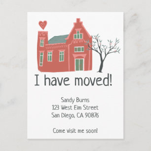 Carte Postale Nouvelle adresse résidentielle Moving Faire-part C