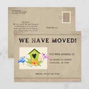 Carte Postale Nouvelle adresse rustique Faire-part de déplacemen