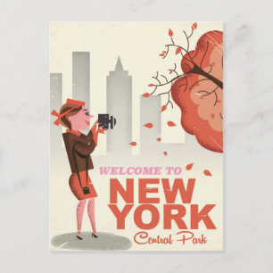 Carte Postale Nouvelle affiche de voyage vintage de Central Park