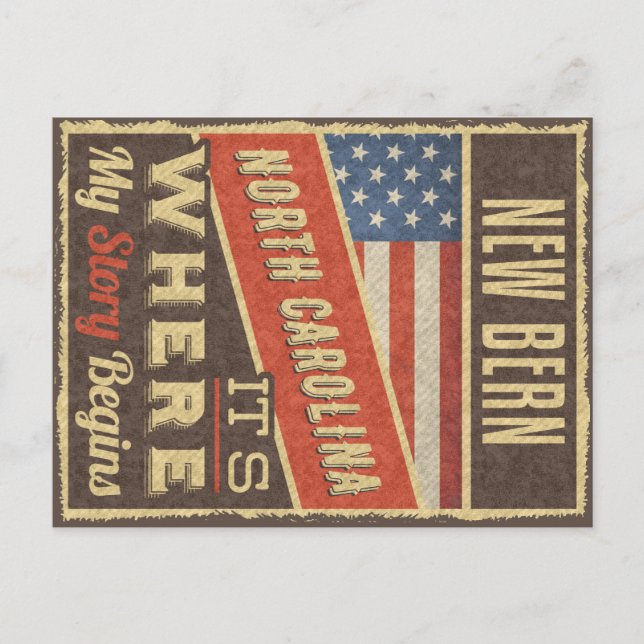 Carte Postale Nouvelle Bern Caroline du Nord (Devant)