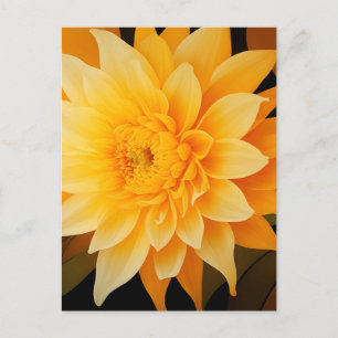 Carte Postale Nouvelle BOHO Dahlia jaune
