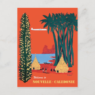 Carte Postale Nouvelle-Calédonie, village au bord de la côte, vi