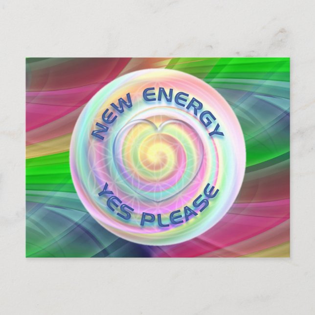 Carte Postale NOUVELLE ÉNERGIE - OUI S'IL VOUS PLAÎT avec coeur (Devant)