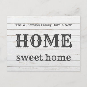 Carte Postale Nouvelle Maison Bois Home Sweet Home Annonce de dé