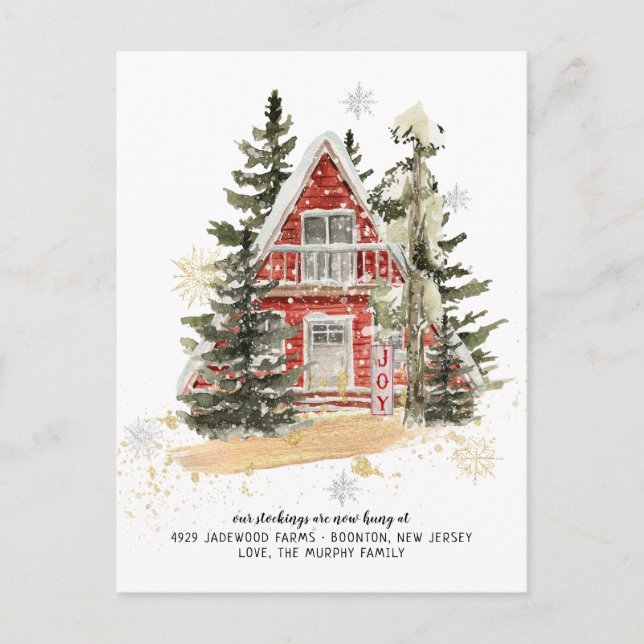 Carte Postale Nouvelle Maison Pour Les Fêtes Annonce De Déménage (Devant)