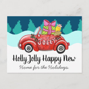 Carte Postale Nouvelle maison pour les vacances jolie voiture