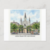 Nouvelle-Orléans aquarelle - Jackson Square St Lou