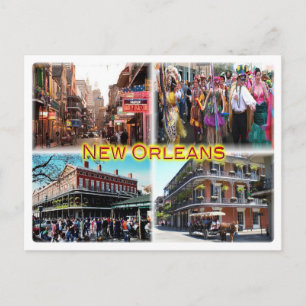 Carte Postale Nouvelle-Orléans - Bourbon Street - Mardi Gras -