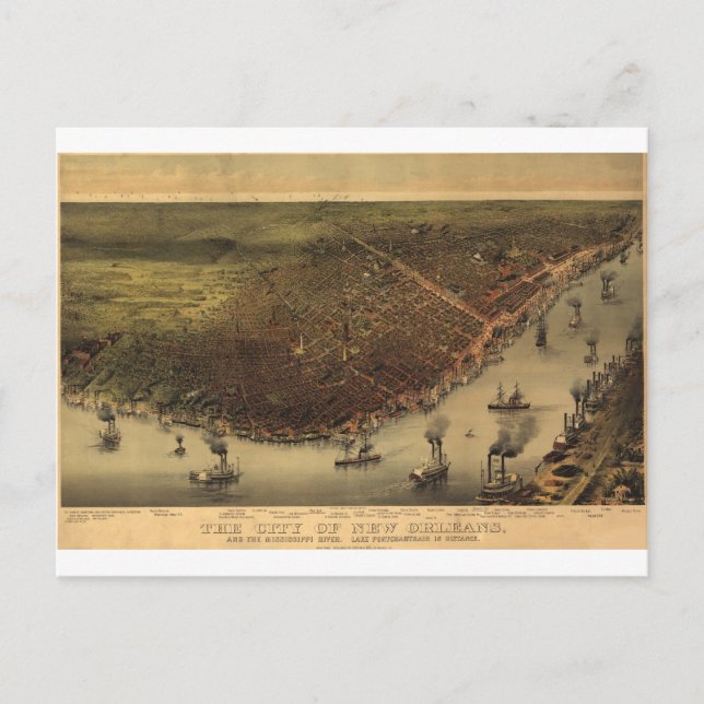 Carte Postale Nouvelle-Orléans, Louisiane en 1885 (Devant)