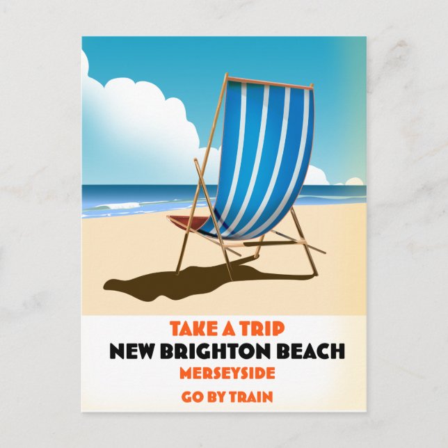 Carte Postale Nouvelle plage de Brighton Merseyside (Devant)