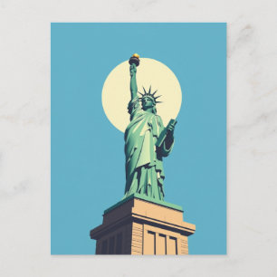 Carte Postale Nouvelle statue de la liberté de style vintage de