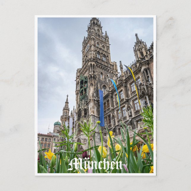 Carte Postale Nouvelle tour de l'Hôtel de Ville à Munich, Allema (Devant)