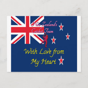Carte Postale Nouvelle-Zélande Cricket Team Love From My Heart A