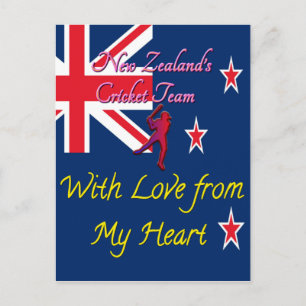 Carte Postale Nouvelle-Zélande Cricket Team Love From My Heart A